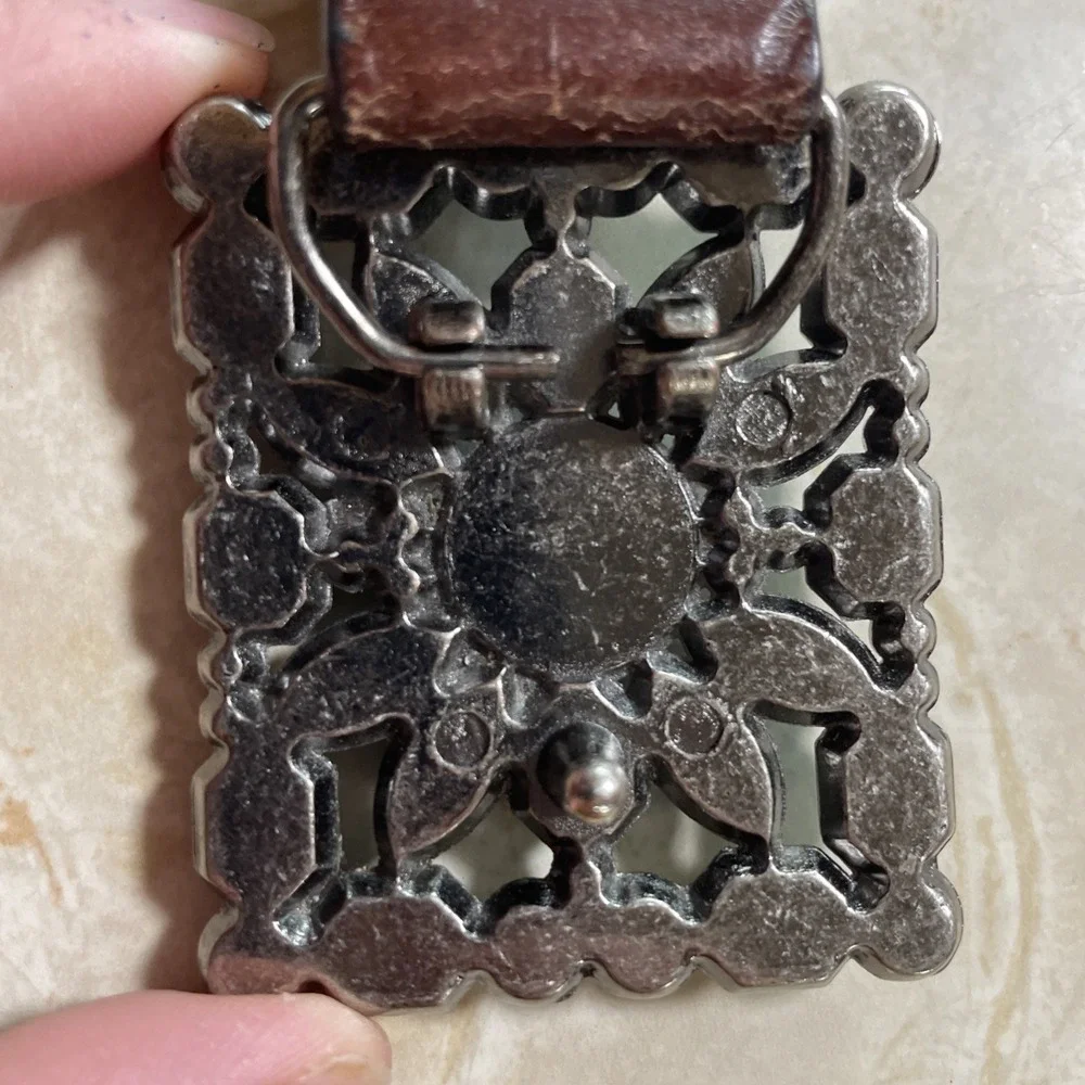 Vintage Southwestern Cowboy Cowgirl Belt‎ Buckle Faux Turquoise Alloy Accessory
